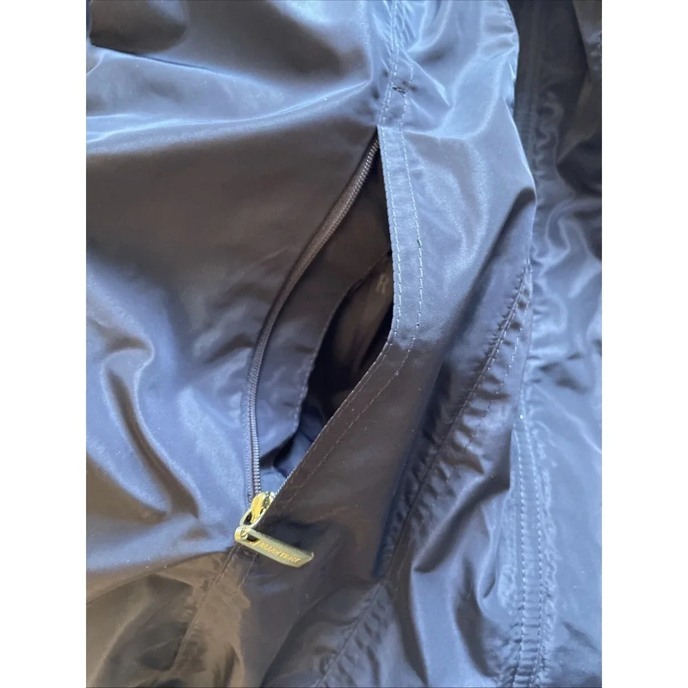 Ellen Tracy Packable Amathyst Trench‎ Rain Coat Size 1X With Hideaway Hood